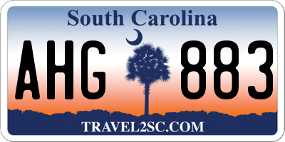 SC license plate AHG883