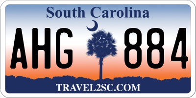 SC license plate AHG884