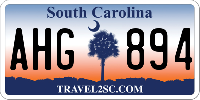 SC license plate AHG894