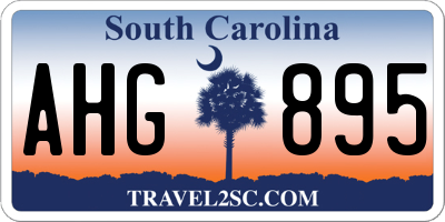 SC license plate AHG895
