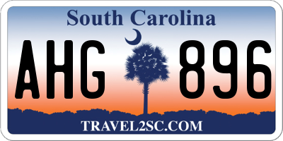 SC license plate AHG896