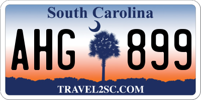 SC license plate AHG899