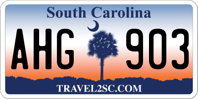 SC license plate AHG903