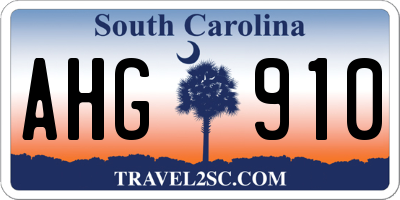 SC license plate AHG910
