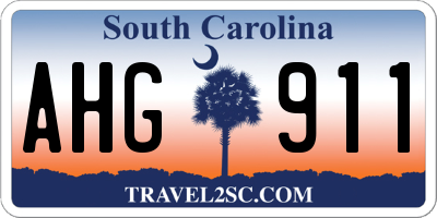 SC license plate AHG911