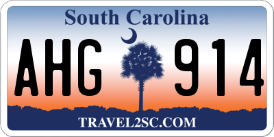 SC license plate AHG914