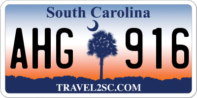 SC license plate AHG916