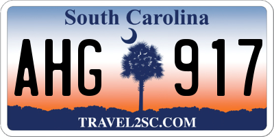 SC license plate AHG917