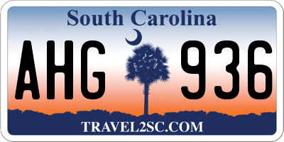 SC license plate AHG936