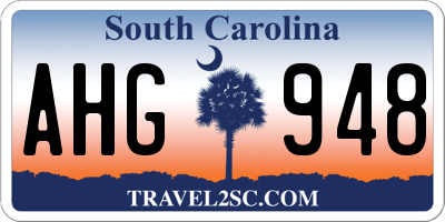 SC license plate AHG948