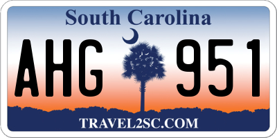 SC license plate AHG951