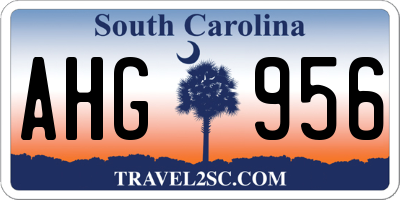 SC license plate AHG956