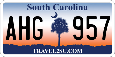 SC license plate AHG957