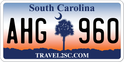 SC license plate AHG960