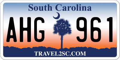 SC license plate AHG961