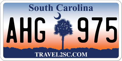 SC license plate AHG975