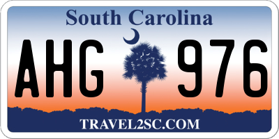 SC license plate AHG976