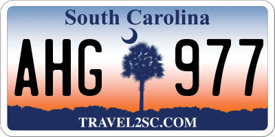 SC license plate AHG977
