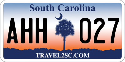 SC license plate AHH027