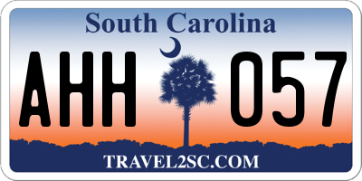 SC license plate AHH057