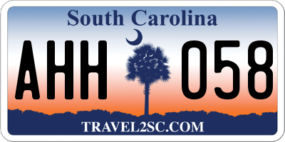 SC license plate AHH058