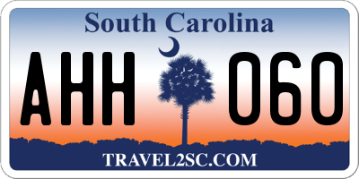 SC license plate AHH060