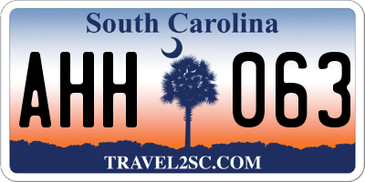 SC license plate AHH063