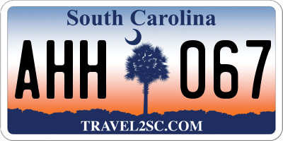 SC license plate AHH067