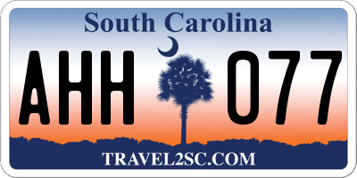 SC license plate AHH077
