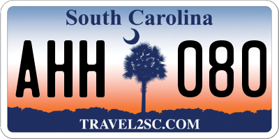 SC license plate AHH080