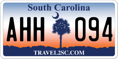 SC license plate AHH094