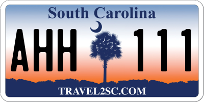 SC license plate AHH111