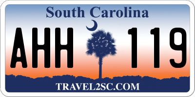 SC license plate AHH119