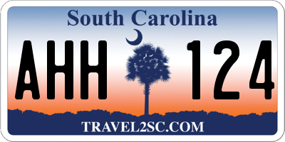SC license plate AHH124