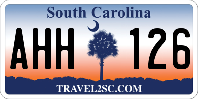 SC license plate AHH126