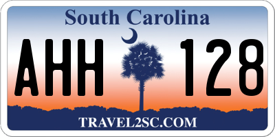 SC license plate AHH128