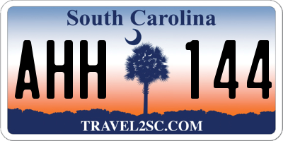 SC license plate AHH144