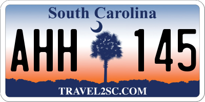 SC license plate AHH145