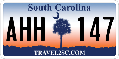 SC license plate AHH147