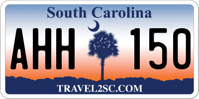 SC license plate AHH150