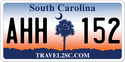 SC license plate AHH152
