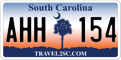 SC license plate AHH154