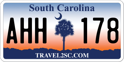 SC license plate AHH178