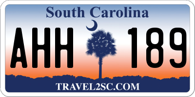 SC license plate AHH189