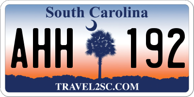 SC license plate AHH192