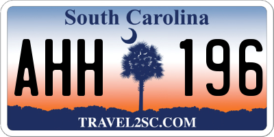 SC license plate AHH196