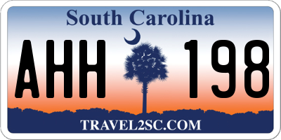 SC license plate AHH198