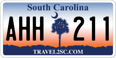 SC license plate AHH211