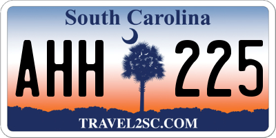 SC license plate AHH225