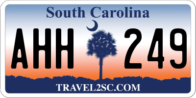 SC license plate AHH249